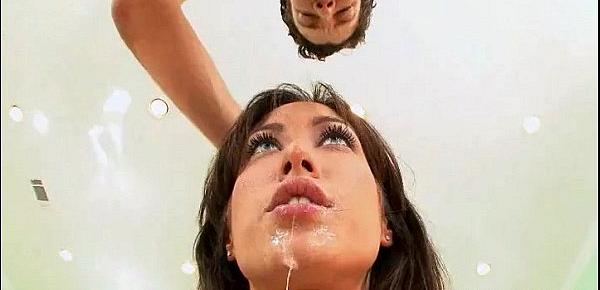  Capri Cavalli taking on a deep throat with sperm going